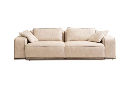 Couch Three Seater Modern Sofa 3 Seat Beige Fabric Fabric Sofa Upholstered Sofa